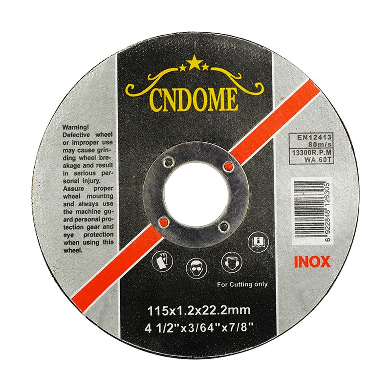 4 1/2 "115 * 1.2 * 22.2mm disco de corte de abrasivos para metal inox con certificado MPA
