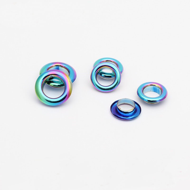Fashion Custom colour Logo shape garment coloured rainbow eyelet/grommet