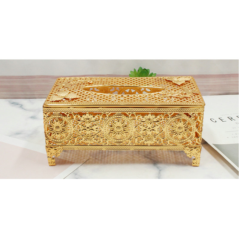Роскошная Арабская коробка для салфеток, Золотая резная бумажная коробка, серебряная стойка для салфеток, держатель для офиса, хранения, украшение для дома, чехол для салфеток