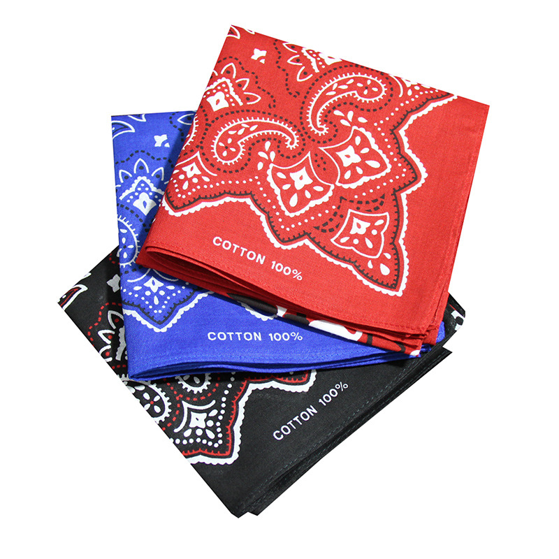 High quality square organic cotton custom logo sublimation print bandana