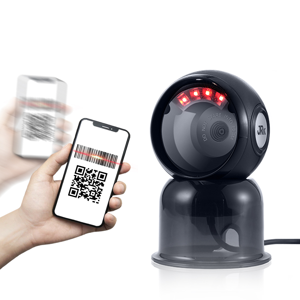 JR T62 QR 2D Wired Barcode ReaderScreen Scanning Auto InductionScanning USB Desktop BarcodeScanner