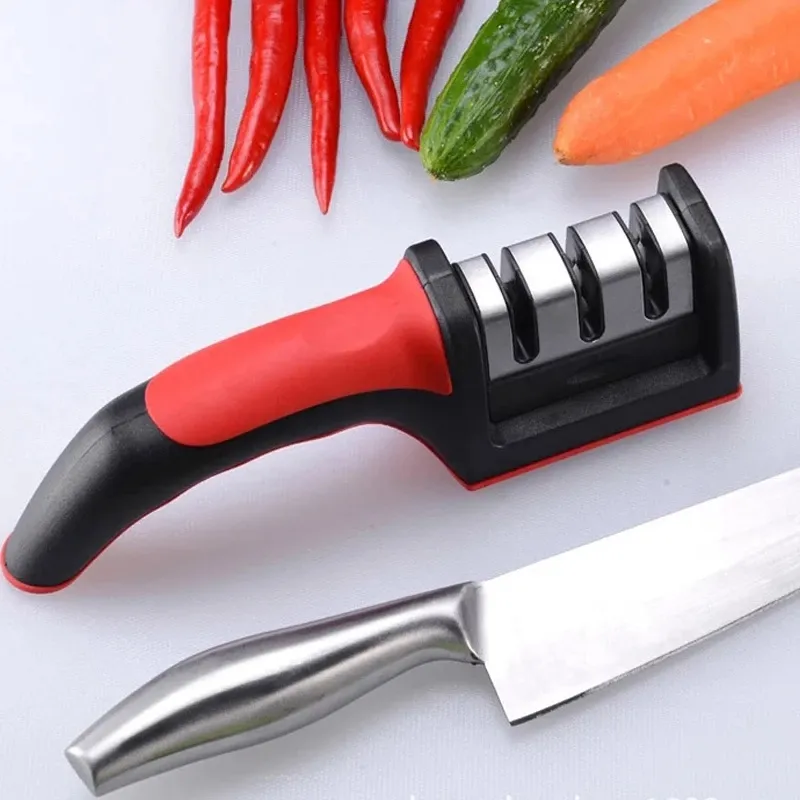 Amazon горячие продажи Профессиональный мини ручной работы из нержавеющей стали с 3-я ступенями кухня ручной точилка для ножей