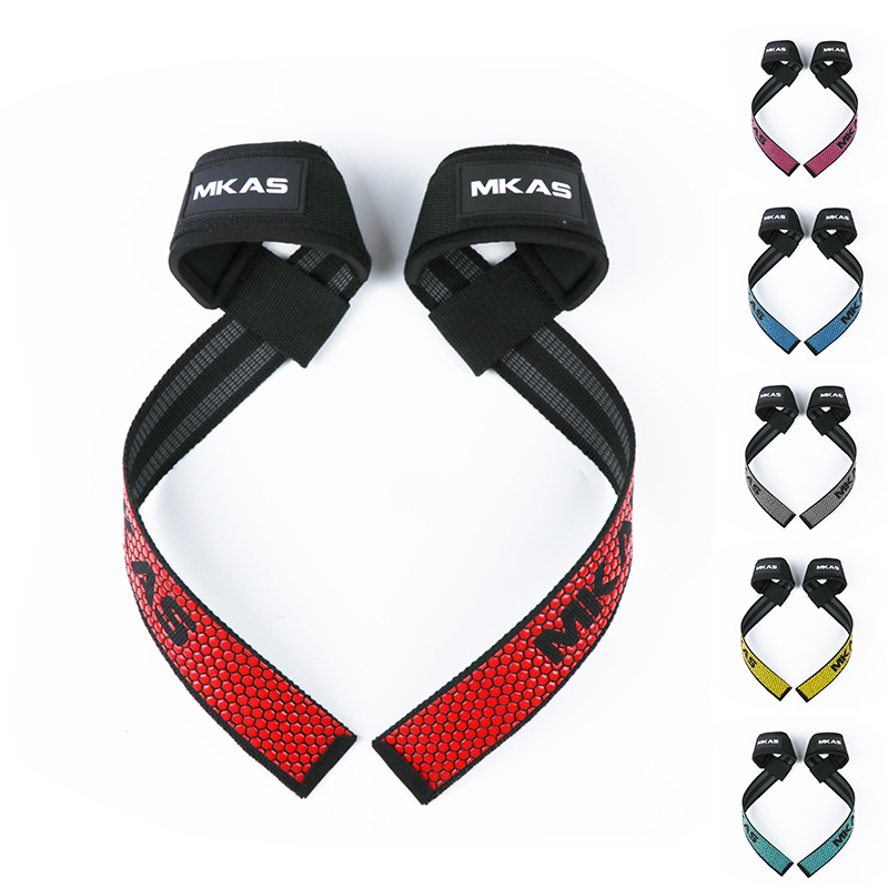 MKAS Wholesale Fitness Wrist Cuff Custom Logo Wrist Straps Weightlifting Gym Weight Lifting Straps