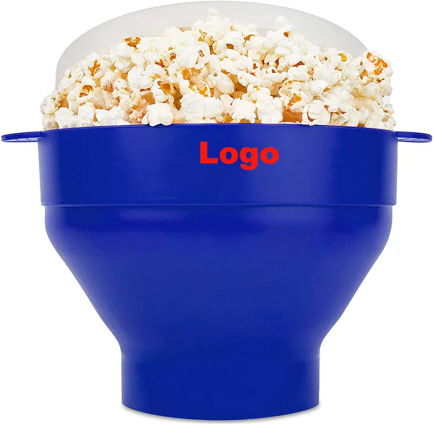 Customized Multipurpose Collapsible Hotpop Microwave Silicon Popcorn Maker Bowl Silicone Popcorn Popper with Lid