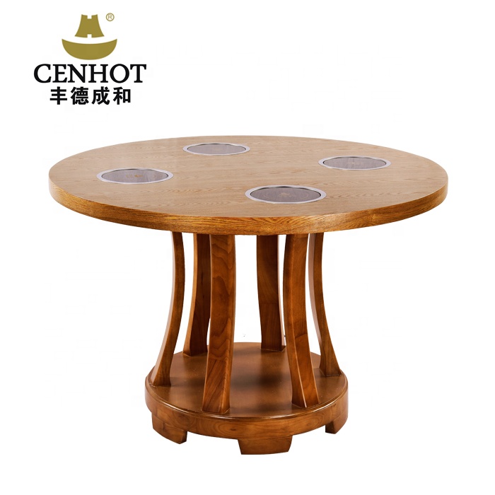 Manufacturers Electric Bbq Banquet Dining Stainless Steel Lunch Box round Kitchen Cooker Restaurant Hot Pot Table