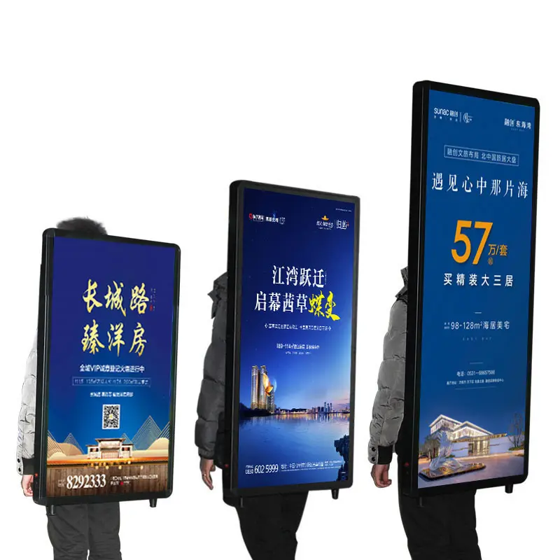 Newly Light Boxes Equipment Outdoor Walking Advertising Billboard Advertising LED Backpack Billboard