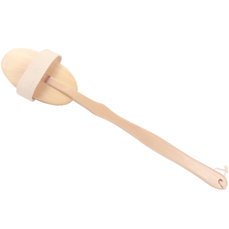 WELLRICH body exfoliating brush,Natural Bristles for Dry Skin Brushing,Long Handle Back Scrubber for Shower