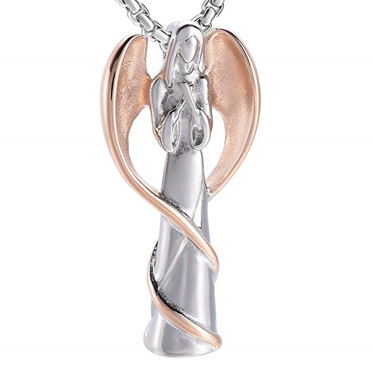 Factory wholesale goddesses pet memorial charm rose gold pet Cremation jewelry for sale pet urn necklaces