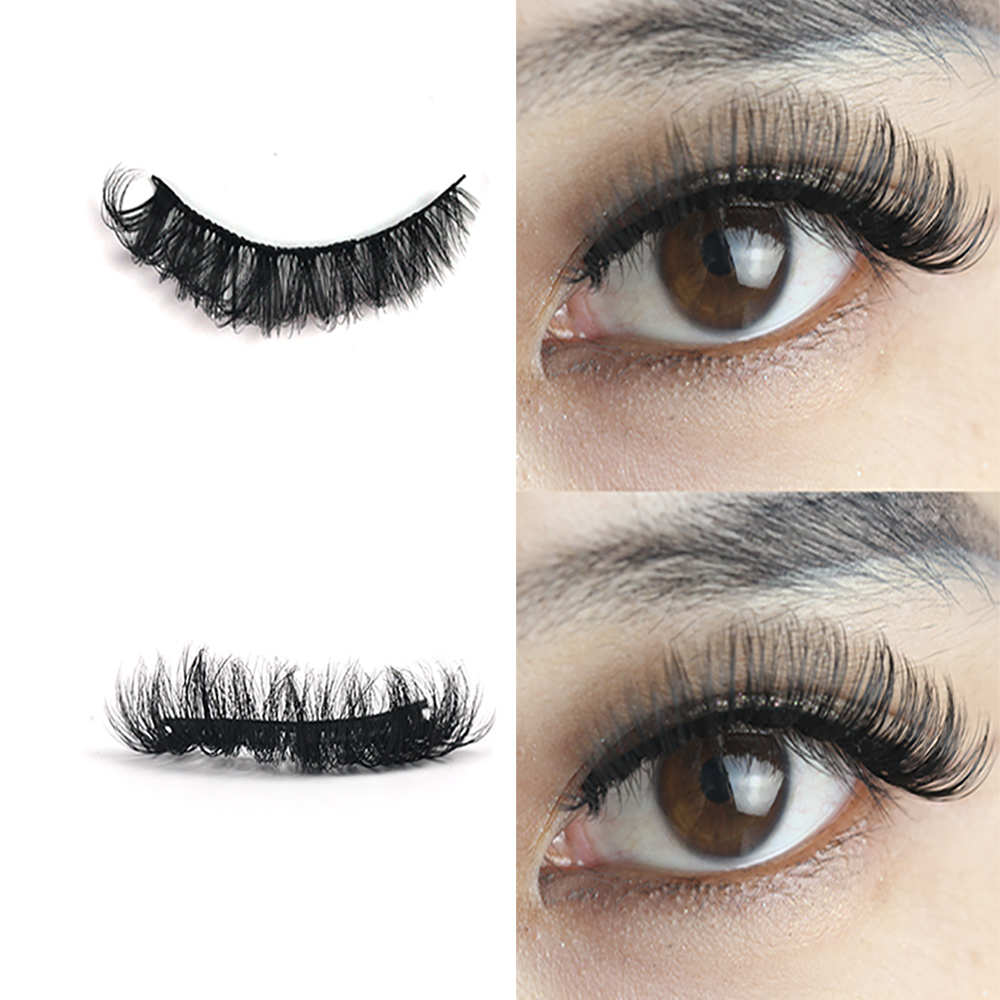 QL02 Wholesale D curl throughout natural eyelash faux mink russian strip lashes deep curl