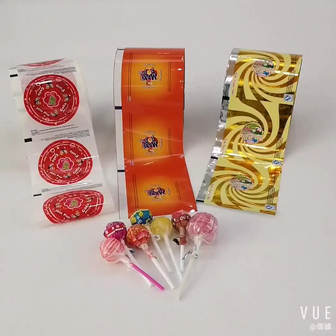 personalized colorful packaging twist roll film candy bar lollipop wrapper