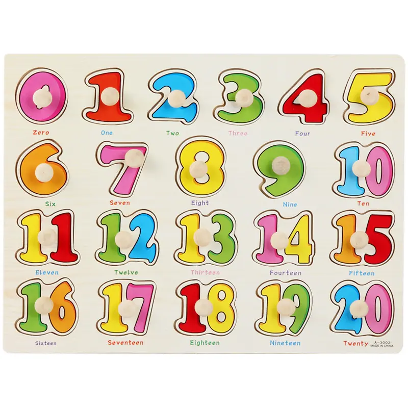 Wooden Peg Puzzles for Toddler Numbers Learning Education Puzzle Board Jigsaw Puzzle Educational Toy