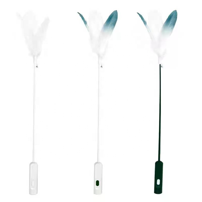 multi-function pet cat toys cat teaser feather stick USB charging Infrared cat teaser wand with little bell