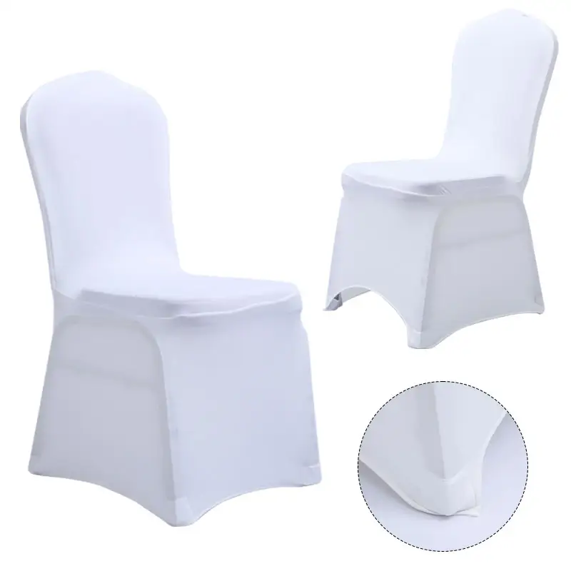 White polyester spandex banquet wedding chair cover hotel meeting elastic chair cover
