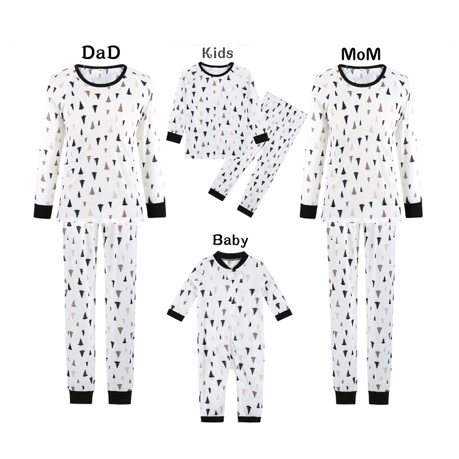 Family Christmas Pjs Matching Sets Print Outfits for Baby Adults and Kids Holiday Xmas Sleepwear Set