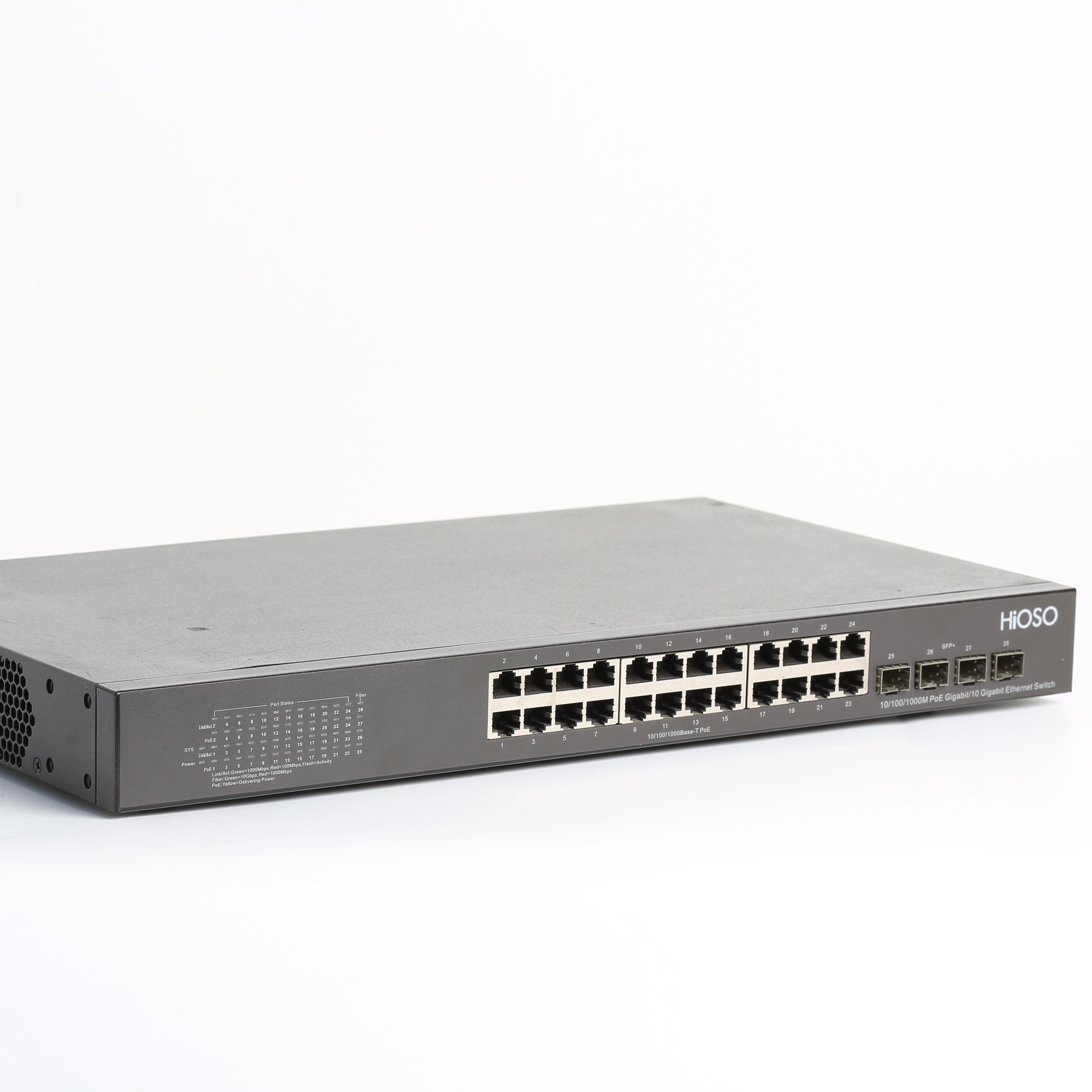 С гарантией качества Foway2628PFSP сетевой коммутатор с 24 портами, 10/100/1000M PoE/PSE + 4 порта приёмопередатчик типа SFP 10G встроенный аккумулятор AC220V 390W коммутатор питания через ethernet
