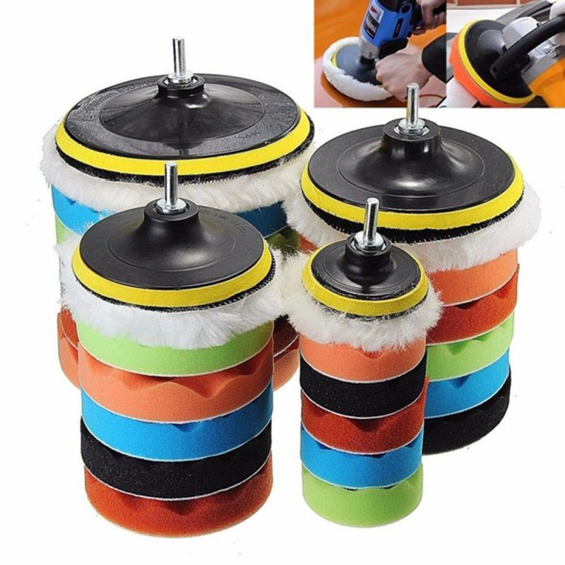 8pcs 3''/4'' Polishing Pad Buffing Buffer Waxing Sponge Pad Kit For Car Polisher Buffer Drill Adapter