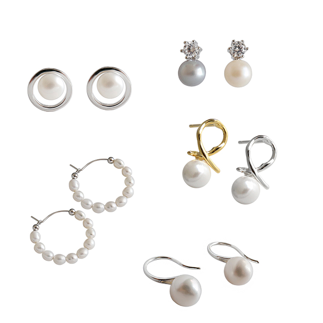 wholesale factory Jewelry 7MM/8MM 925 Sterling Silver Pearl Stud Earrings Elegant Pearl Earrings For Women Gift