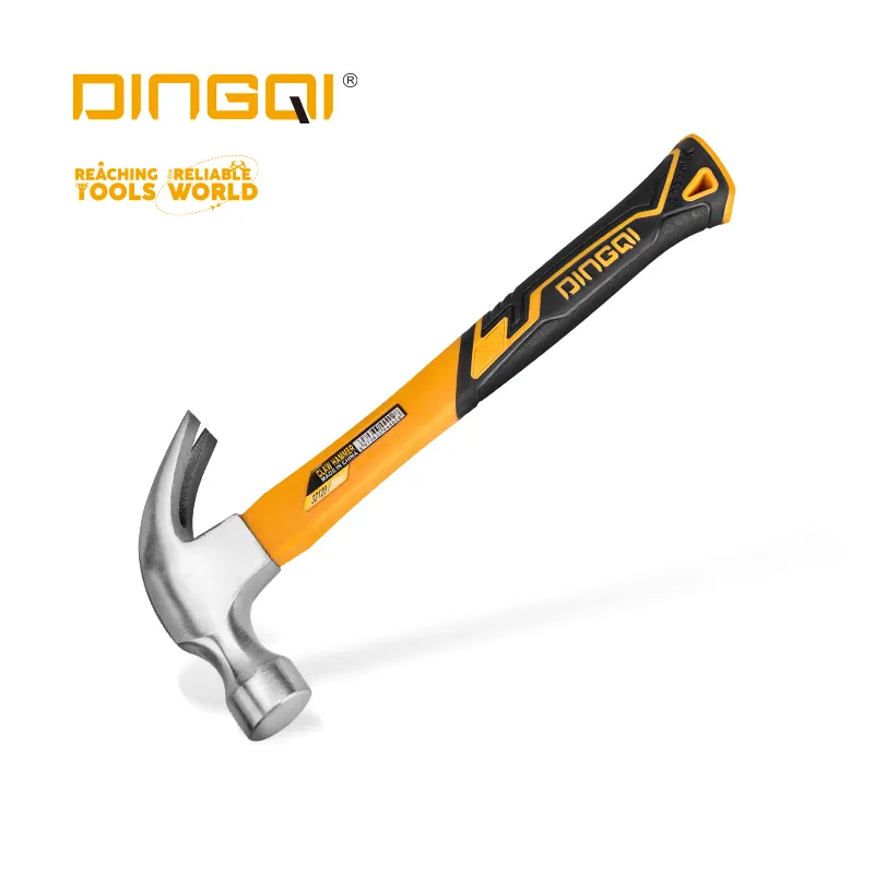 DINGQI Standard Handle Carbon Steel Forged Parts Claw Hammer 16oz With Steel Tube Handle