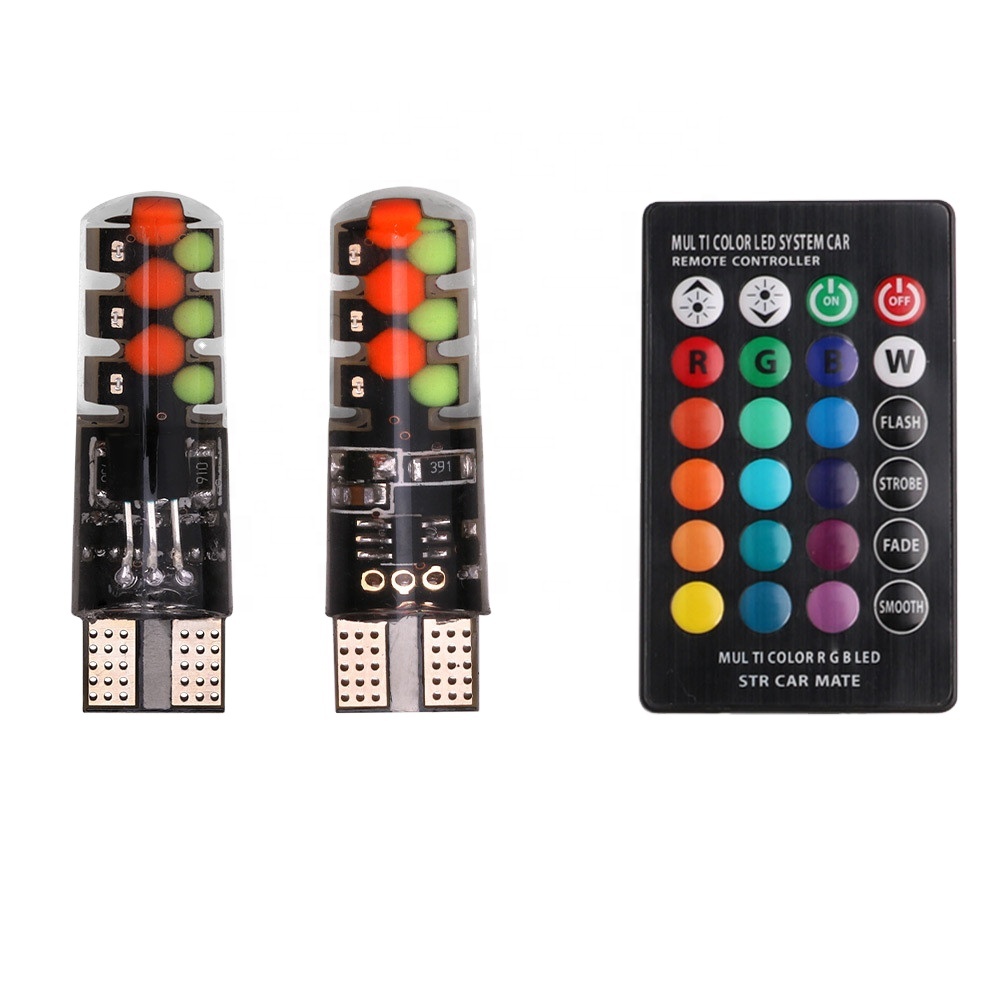 RGB 5050 led t10 w5w Светодиодная лампа с дистанционным управлением t10 canbus t10 Светодиодная лампа
