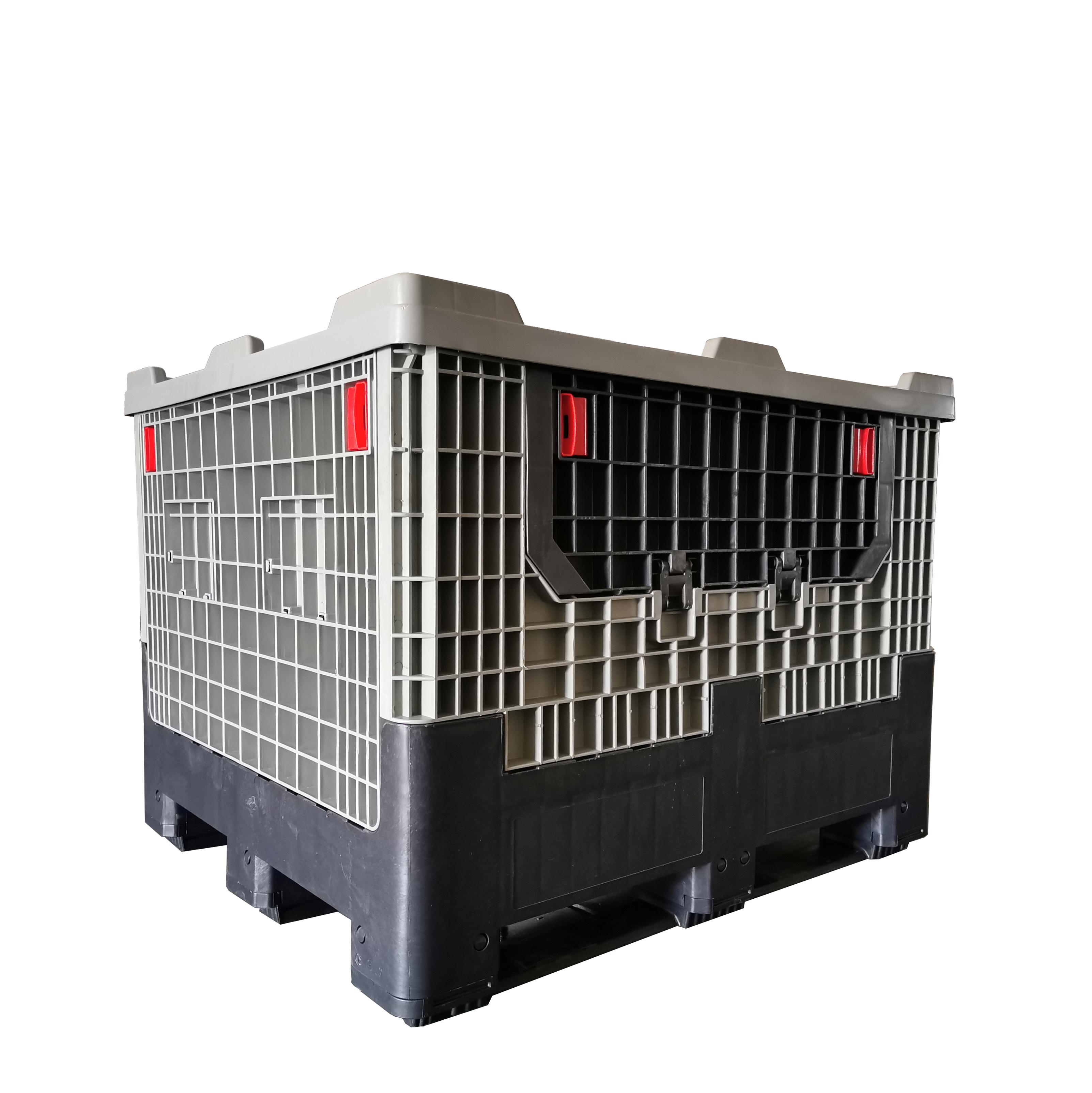 Большой складной пластиковый контейнер для крупных партий 40x48x39 дюймов, 2 двери с крышкой