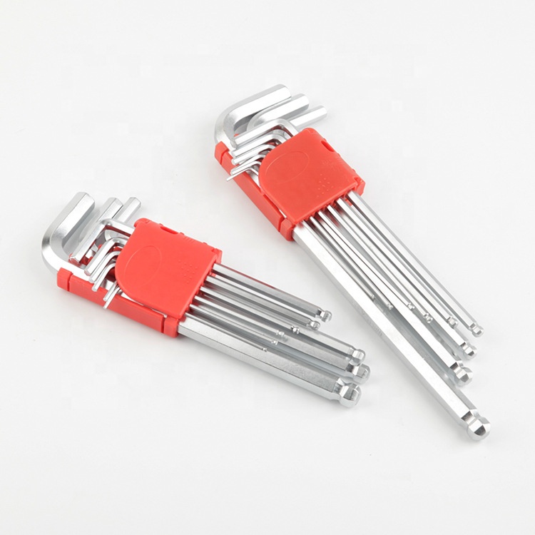Screw supplier carbon steel 9 pcs M1.5-12mm wrench socket set allen key wrench set furniture hand tools