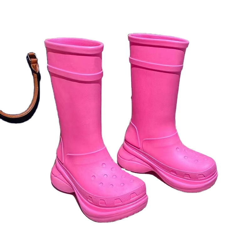 Size35-43 модные туфли на плоской подошве; Модная обувь на платформе; Женские сапоги до колена женская дизайнерская повседневная обувь на высоком каблуке конфетного цвета для дождливой погоды с рисунком «крокодил»; Женские ботинки