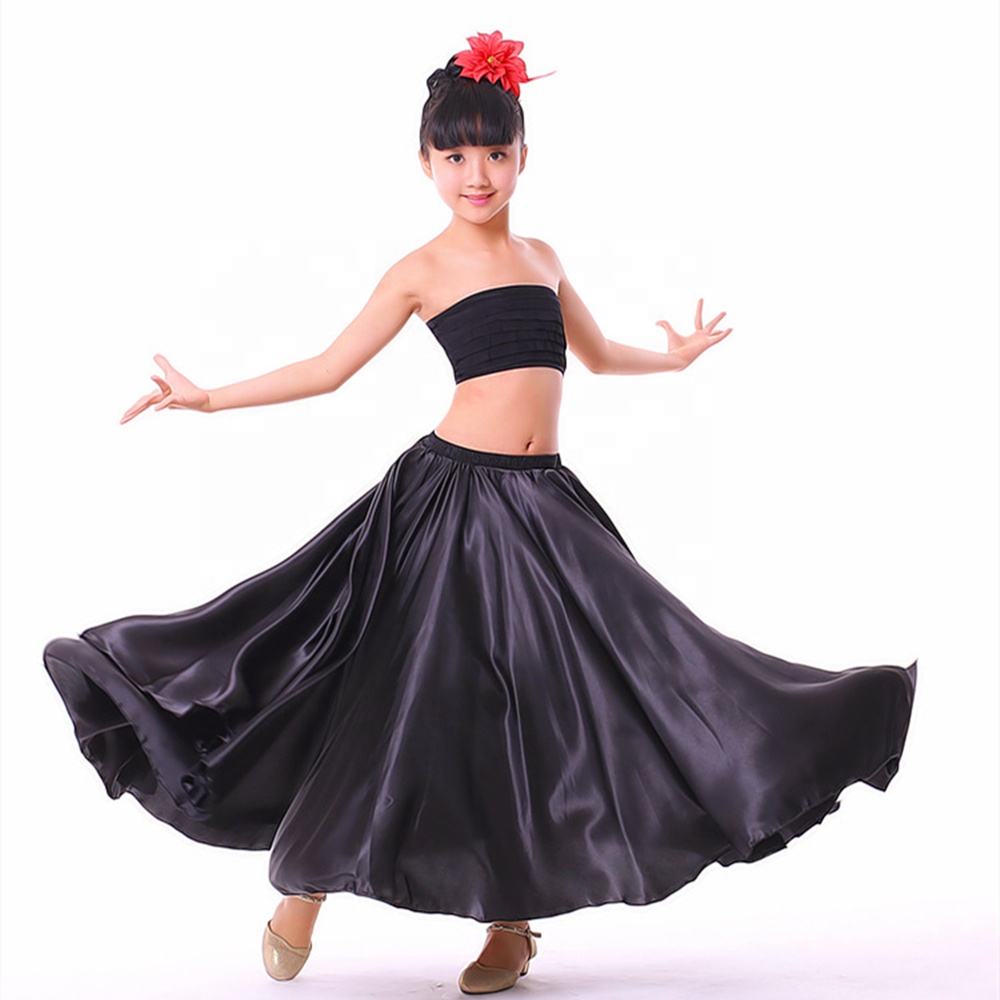 Обувь для девочек танец живота атласные юбки Pasodoble латинские танцы юбка одежда для сценических выступлений