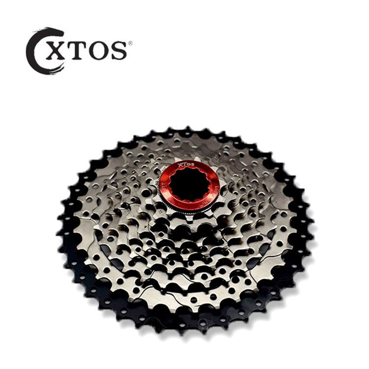 XTOS, черная, серебристая, 9 скоростей, 11-40t, стальная кассета Mtb, велосипедная кассета, звездочка