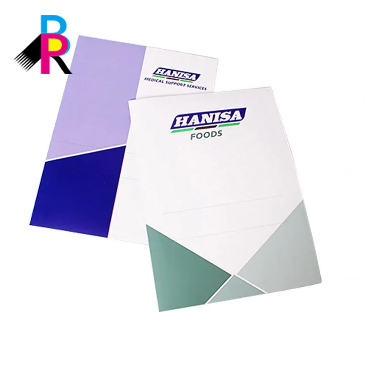 Custom new logo printing A4 paper file one pocket folder with thickness