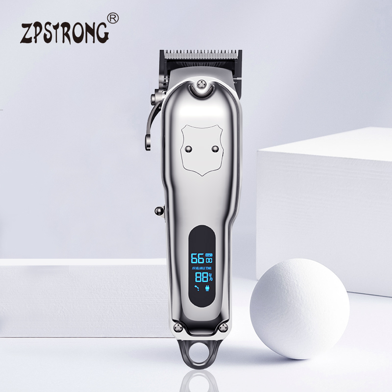 New Cordless Barber Haircut Professional Rechargeable Usb Salon Wholesale Gold All Metal With Lcd Hair Clipper Trimmer