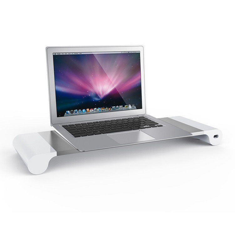 USB Charging Aluminum Heighten Laptop Monitor Stand Laptop stand support with 4 ports USB hub Computer monitor support table