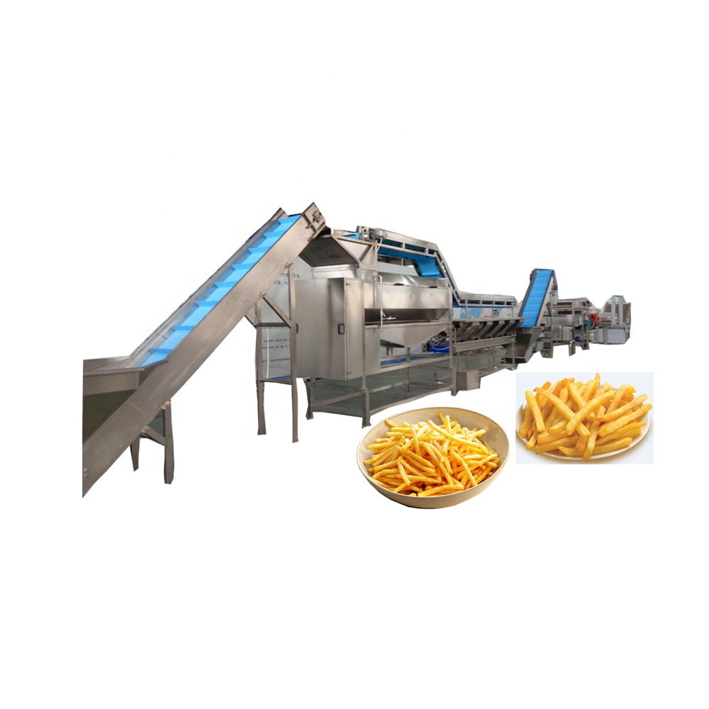 Industrial Fried Frozen French Fries Deoiling Making Machine Potato Chips Production Line Price
