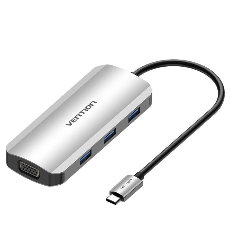 Многофункциональный концентратор USB 3,0 6 в 1, адаптер с несколькими портами с 4K HDMI PD VGA Type-C, док-станция для компьютера, телефона, телевизора