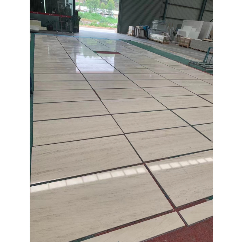 Cut to size polished moca cream limestone facade cladding for indoor