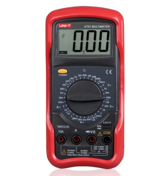 UNI-T UT51 Standard Digital Multimeters Resistance Measurement DC/AC Voltmeter Ammeter LCD Backlight A multimeter