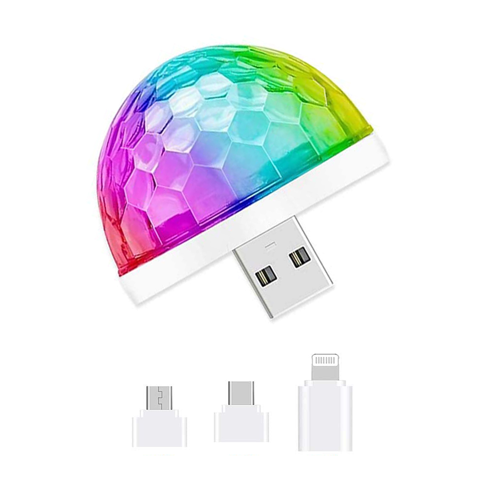 Миниатюрный USB-фонарь для дискотеки, освещение для вечеринки, для Хэллоуина, дискотеки, волшебный шар для рождественских вечеринок, бассейна, клуба, церкви, караоке