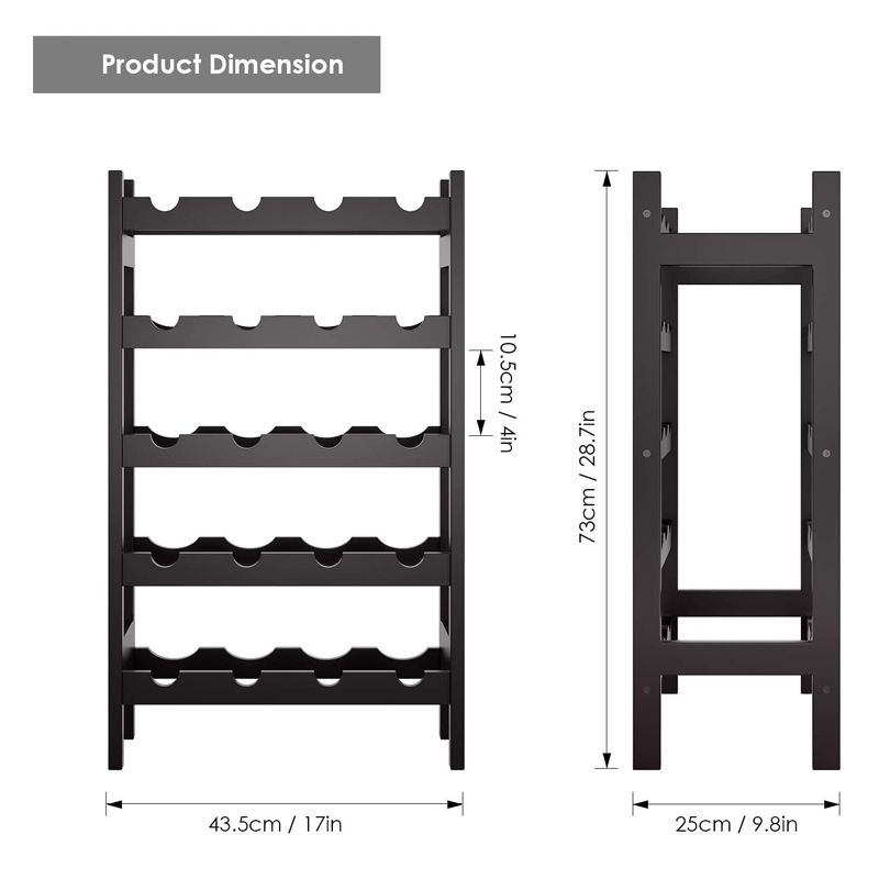 New Design Cork Cellar Wine Shelf Rack Unique Bamboo Wine Bottle Rack