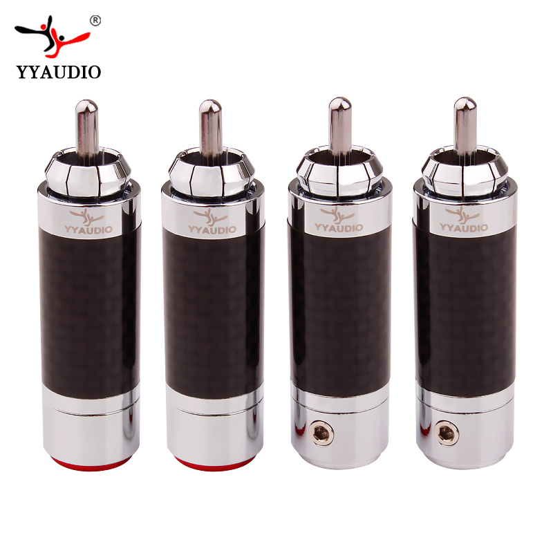 YYAUDIO Hi-end HIFI DIY позолоченный 62% медный штекер аудио RCA разъем для контента кабеля или чистого аудио и видео
