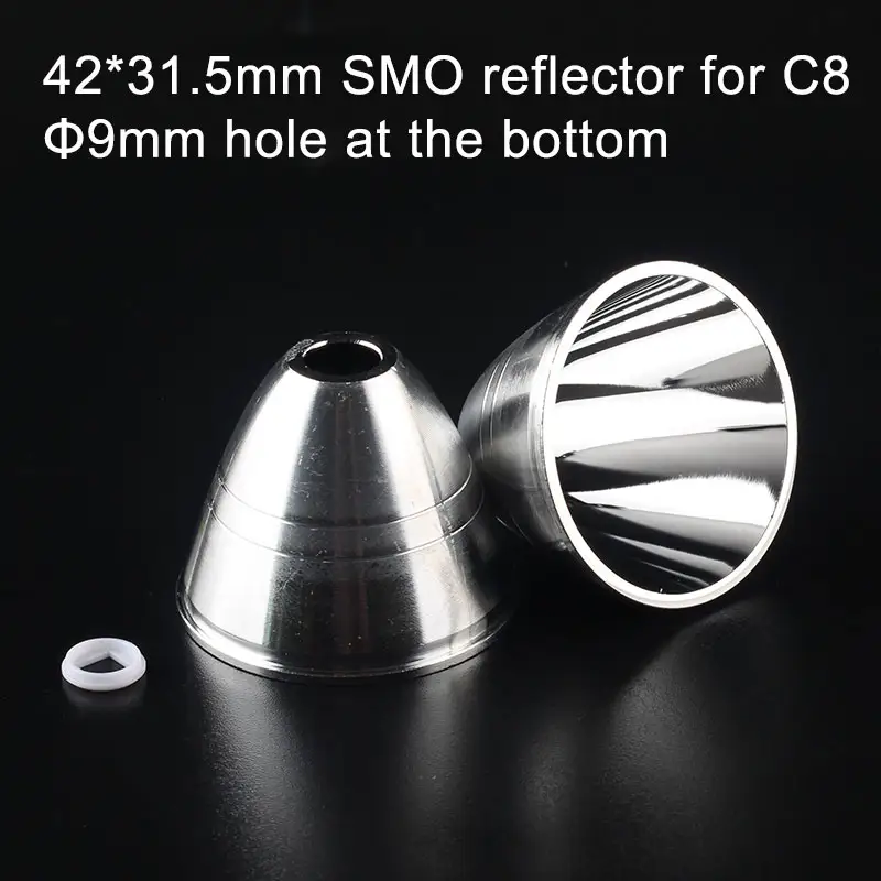 1 piece 42*31.5mm SMO reflector for C8 with gasket , diameter 7mm / 9mm hole at the bottom,smooth reflector