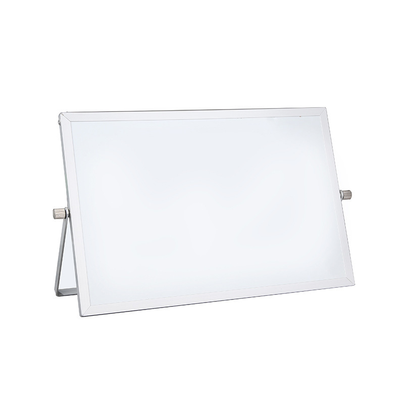 Double-Sided Folding Desktop Note Board Whiteboard with Erasable Aluminum Alloy Frame and Magnetic Writing Board For Office Use