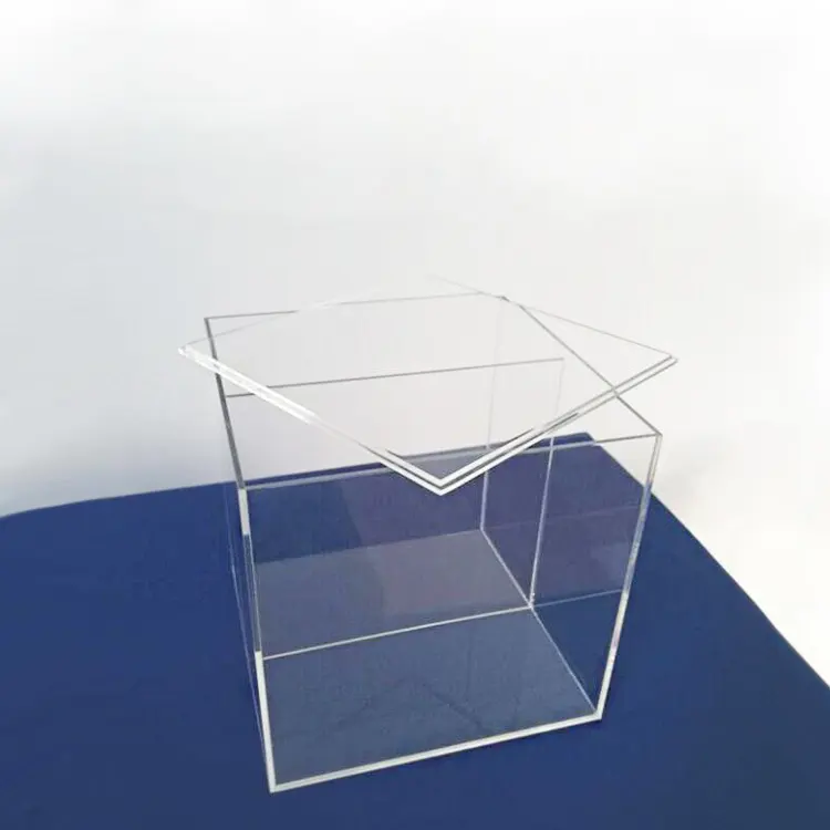 12x12 Acrylic Storage Box Square Acrylic Storage Bin For Candy Custom Acrylic Storage Box with Lid