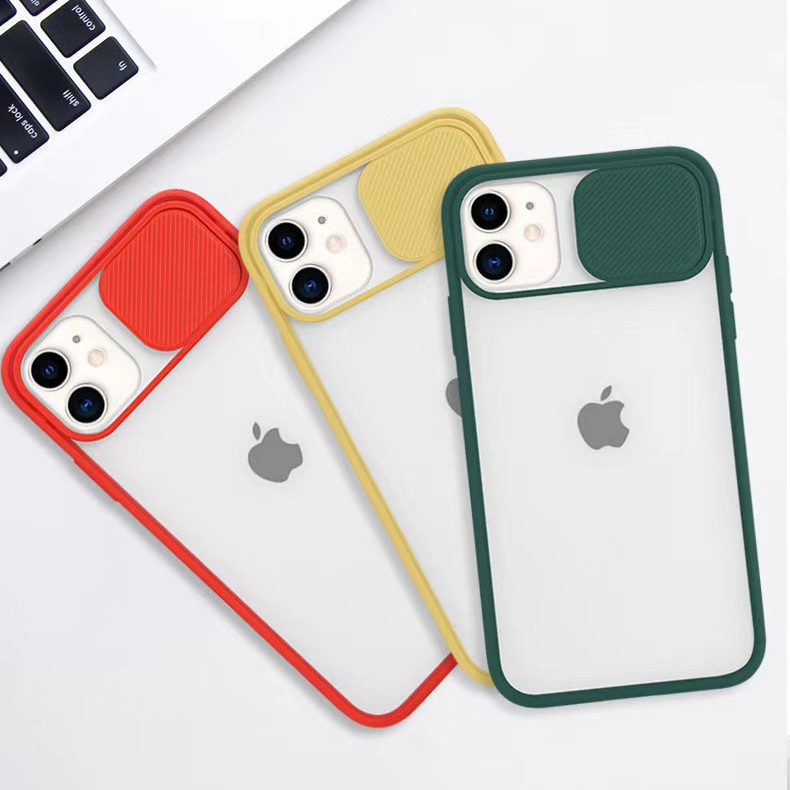 Матовый прозрачный противоударный len слайд чехол для телефона для iphone 11 pro max слайд камера жесткий чехол