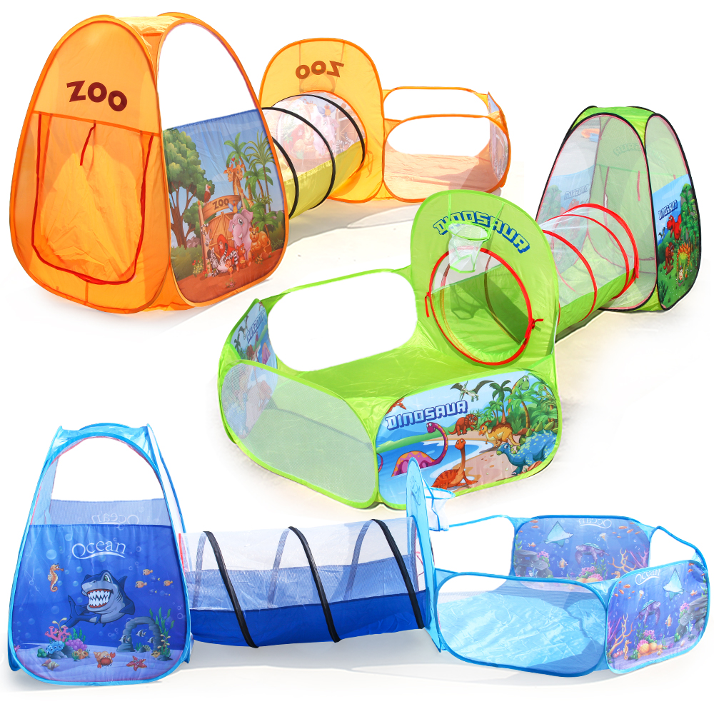 Pop Up Baby Play House Ocean Ball Pool Tunnel Children Toy Tunnel Tent for Kids