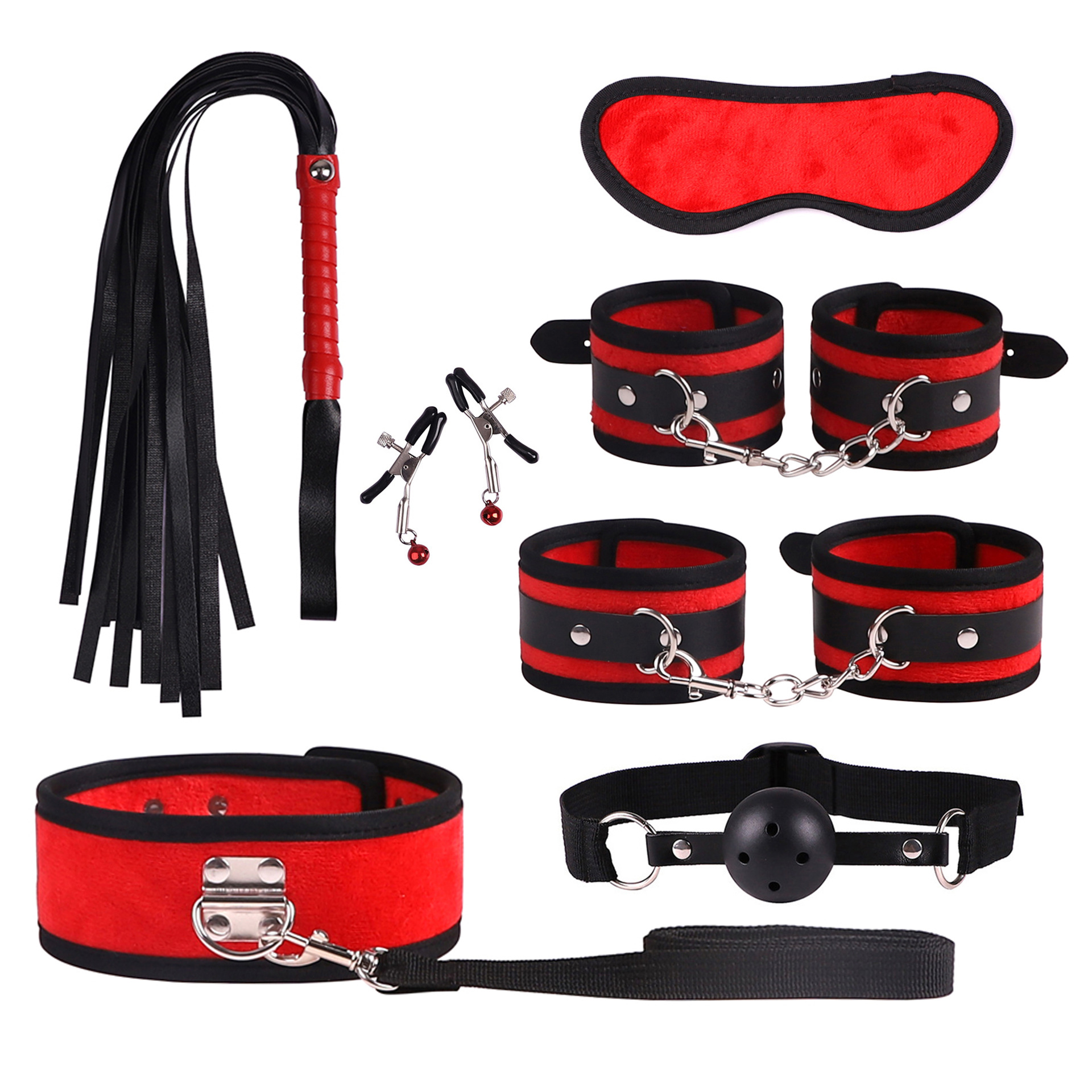 BDSM Leather Whip Handcuffs Adult Game Slaves Bondage Gear Sex Toys Gay Couple SM Bondage kit