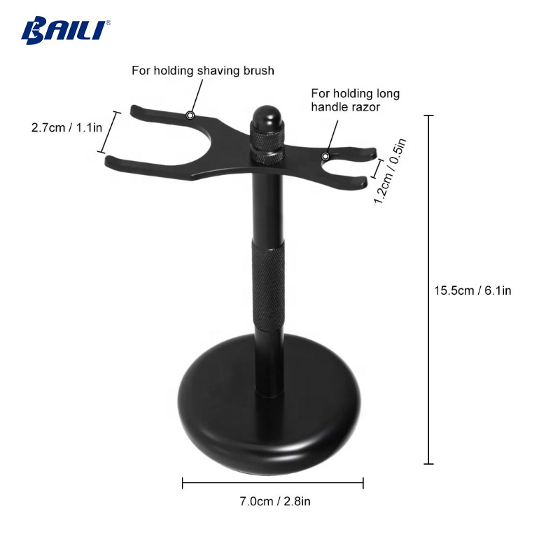 High Quality metal handle material shaving razor and brush stand