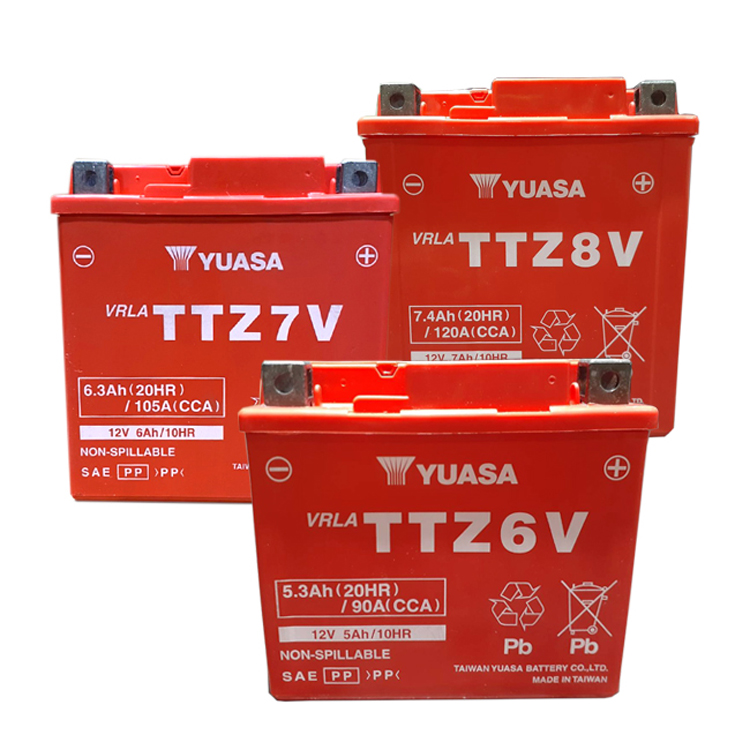 Батарея для мотоцикла YUASA TTZ8V, Сделано в Тайване YTZ8V / GTZ8V