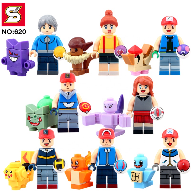 8PCS/SET SY620 Pokemon Go Pikachu Pocket Monster Charmander Bulbasaur Squirtle Toy Action Figure for Christmas Gifts