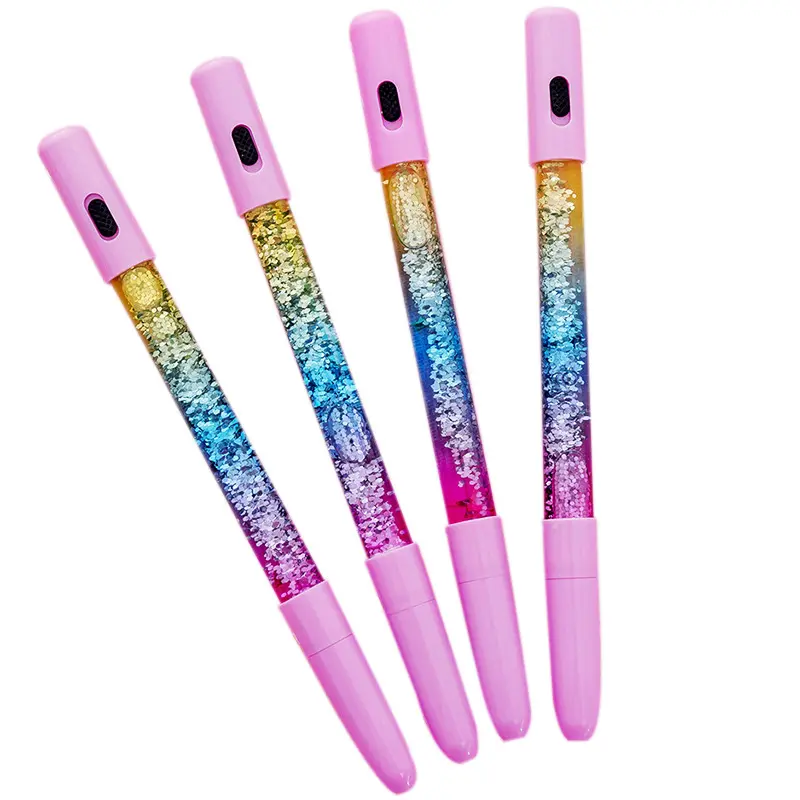 Pen Gel LED Light Pen Colorful Crystal Fairy Sparkle Drift Sand Quicksand Glitter Floating Gel Pen For Plastic Color Pen