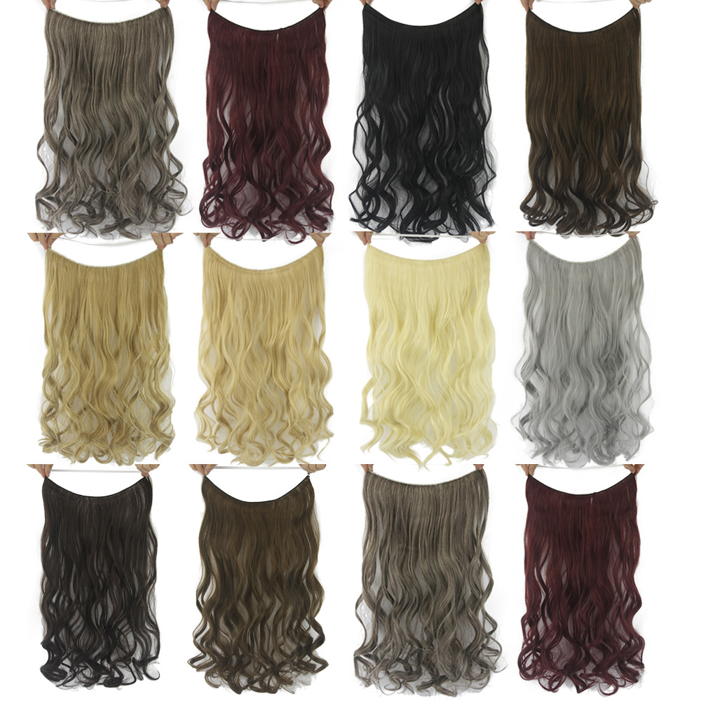 Synthetic Halo Hair Extensions Wavy Secret Hair Hairpieces 22"