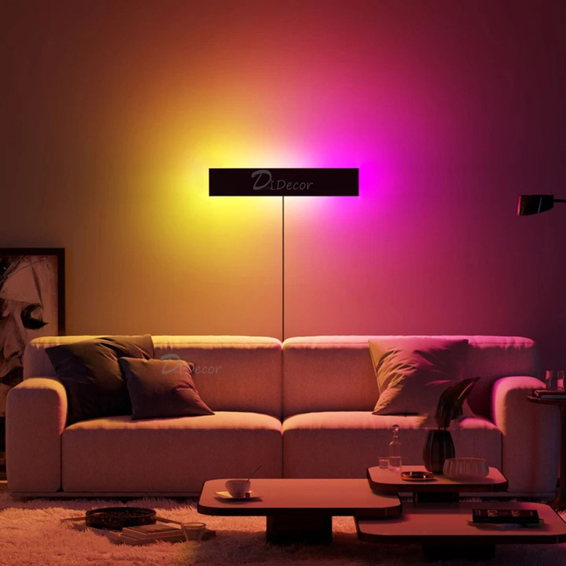 Современная светодиодная настенная лампа RGB, декоративные красочные прикроватные светильники для спальни, столовой, комнатное освещение с регулируемой яркостью